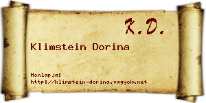 Klimstein Dorina névjegykártya